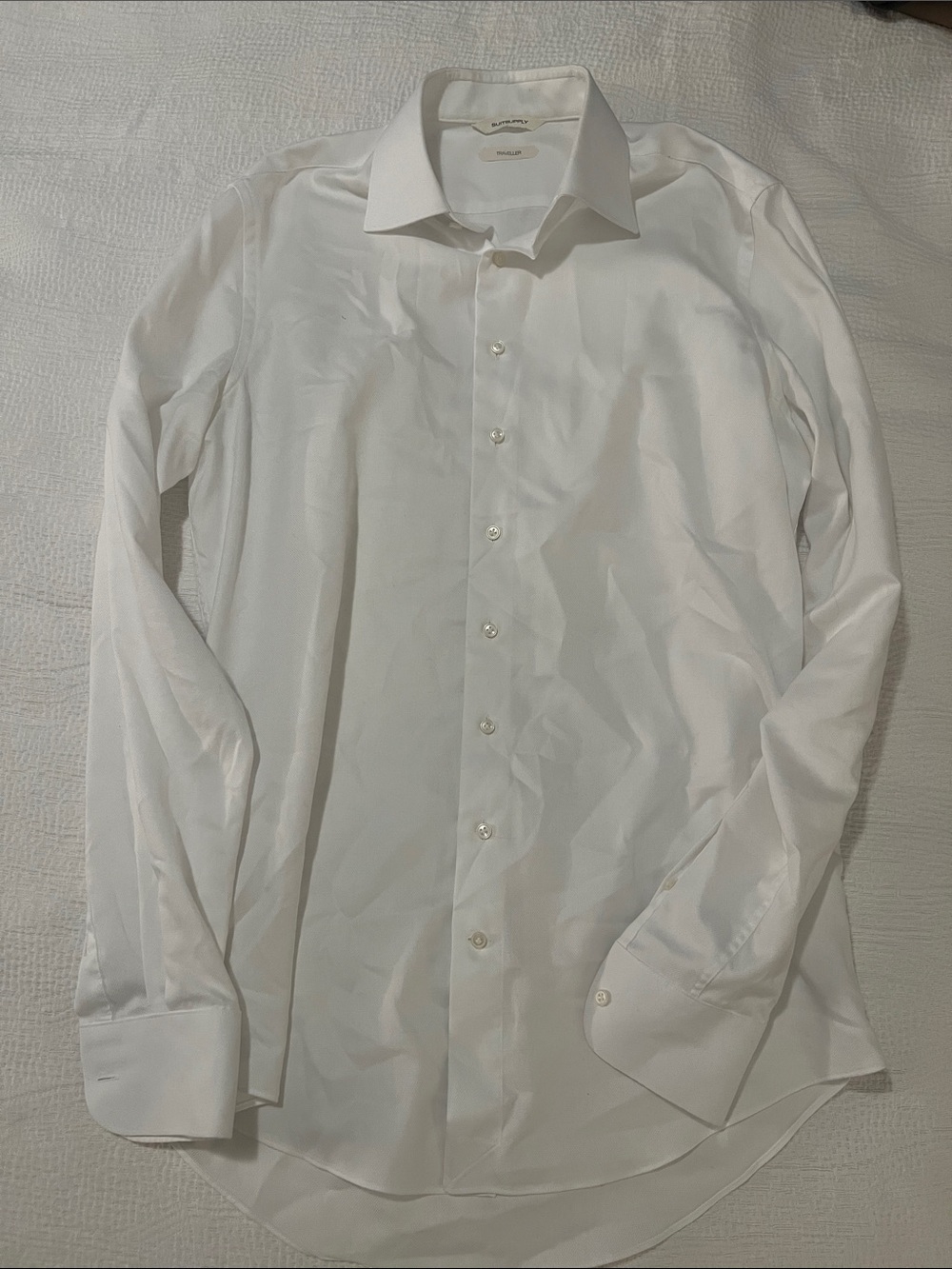 Suitsupply White Spread-Collar Dress Shirt